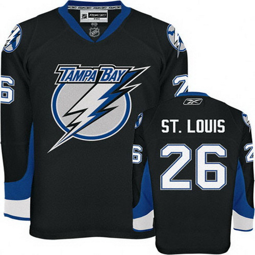 Branded Tampa Bay Lightning 26 Martin St. Louis Black NHL Hockey Jersey